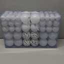 Yunsailing 100 Pcs White Christmas Ball Ornaments Decorative Hanging Baubles Set for Christmas Tree, Wedding, Anniversary & More