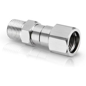 Pressure Washer Swivel Fitting, 3/8" NPT Thread Fittings, 3/8 Male to Female Adapter, Stainless Steel 360 Degree Swivel Connector for Pressure Washer Gun & Hose, 5000 PSI