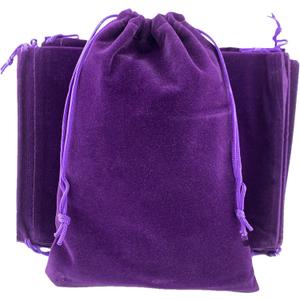 Palmhomee Pack of 24 6x8 Inch Velvet Drawstring Bags Gift Bag Velvet Pouch For Jewelry Wedding and Party Favor (Purple)