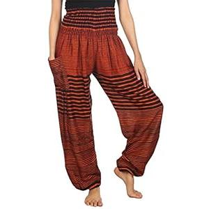 LOFBAZ Harem Hippie Pants for Women's Yoga Boho Travel Lounge Clothing Bohemian Indian Beach Casual Smocked Waist Clothes Colourful 1 Orange 4X-Large