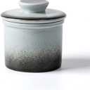 XELA Ceramic Butter Crock, French Butter Dish for Counter, Butter Keeper With Water Line for Spreadable Fresh Butter - Gradient Grey