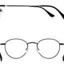 Small Metal Round Reading Glasses for Women Men Classic Vintage Retro Shades Blue Light Blocking Computer Readers