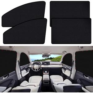 ZATOOTO Suede Car Window Shades 4PCS - Car Window Covers for Ultimate Privacy, UV Protection, and Heat Insulation, Side Window Sun Shade Perfect for Camping, Travel, Baby Safety, and Daily Use (Black Suede FlatFull Set 4PCS)