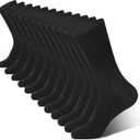 BAMBOO COOL Men's Crew Socks Bamboo Viscose Breathable Rib Dress Socks For Men, Casual Lightweight Comfort 6 Pack