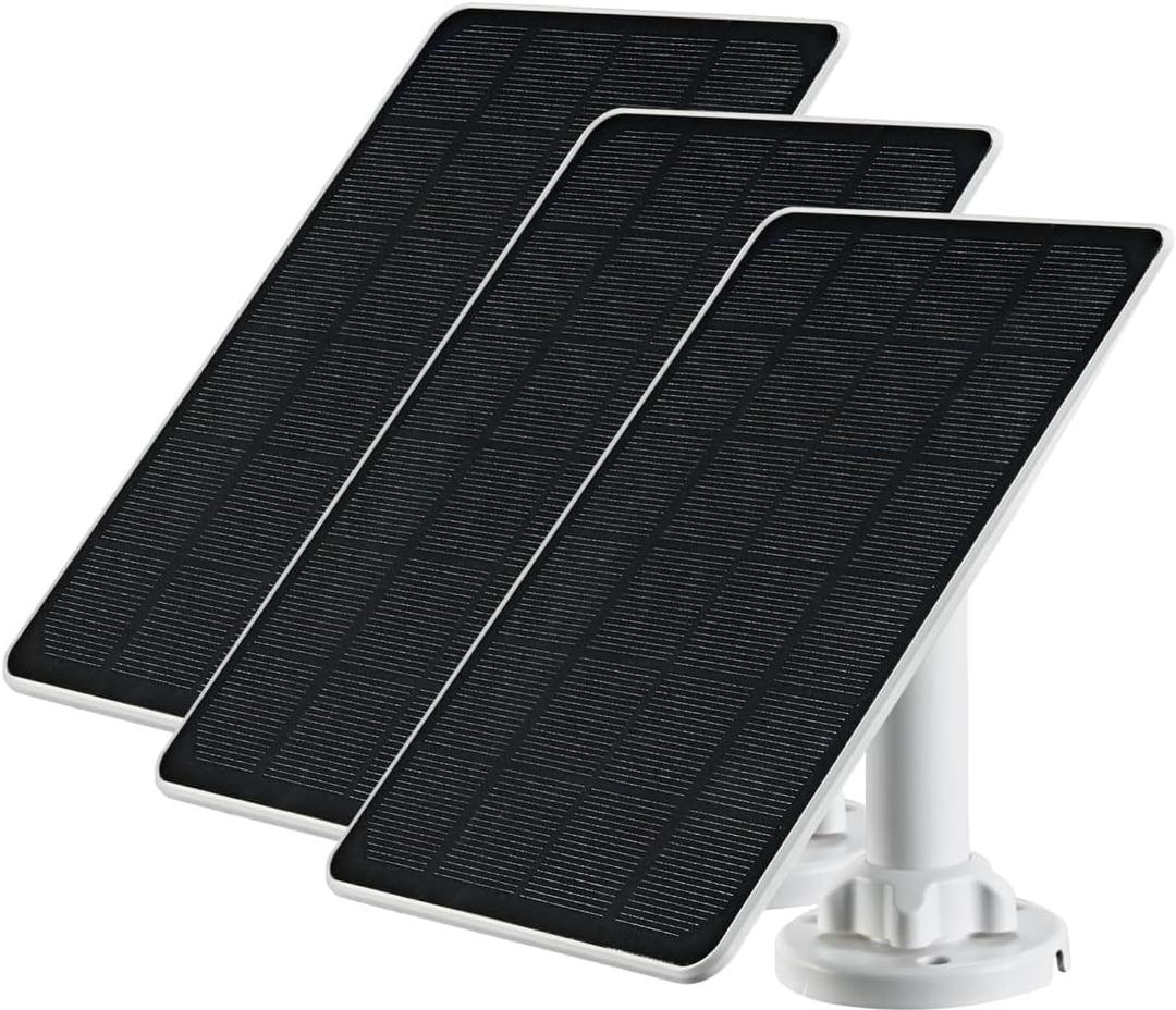 3pc Arlo Solar Panel Charger Compatible with Arlo Essential Spotlight/XL Spotlight Camera, 9.4ft Waterproof Charging Cable, 360Adjustable Mount with Mico USB Cable, 7.5 * 6.4", 5W 5V