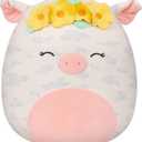 Squishmallows 16-Inch Rosie Spotted Pig with Yellow Flower Crown - Large Ultrasoft Official Kelly Toy Plush