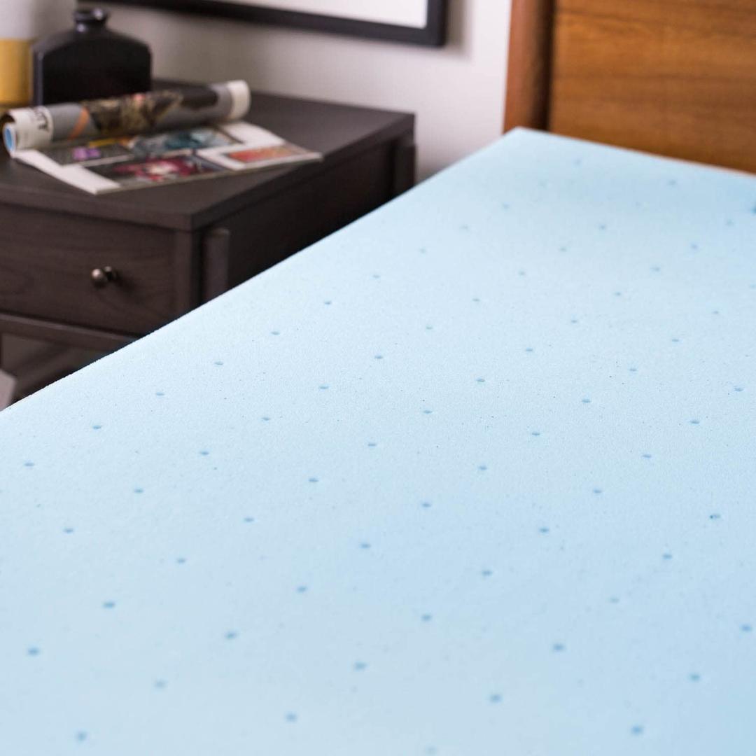 LUCID 3-inch Gel Memory Foam Mattress Topper - Multicolour, Queen 37in.x70in.