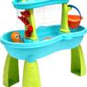 Toddler Sensory Sand and Water 2 Tier Table | Indoor & Outdoor Summer Beach Toys and Play Table for Kids | Backyard Table for 3-5 Year Old Boys and Girls