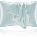 BEDELITE Satin Pillowcase for Hair and Skin, Super Soft and Cooling Similar to Silk Pillow Cases 2 Pack with Envelope Closure, Gift for Women Men(20"x30" Queen Size, Stone Blue)