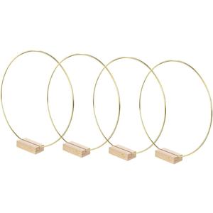 4 Sets 30Cm Metal Floral Hoops with Bases for DIY Dream Catcher Elegant Table Centerpiece and Decor for Weddings and Home