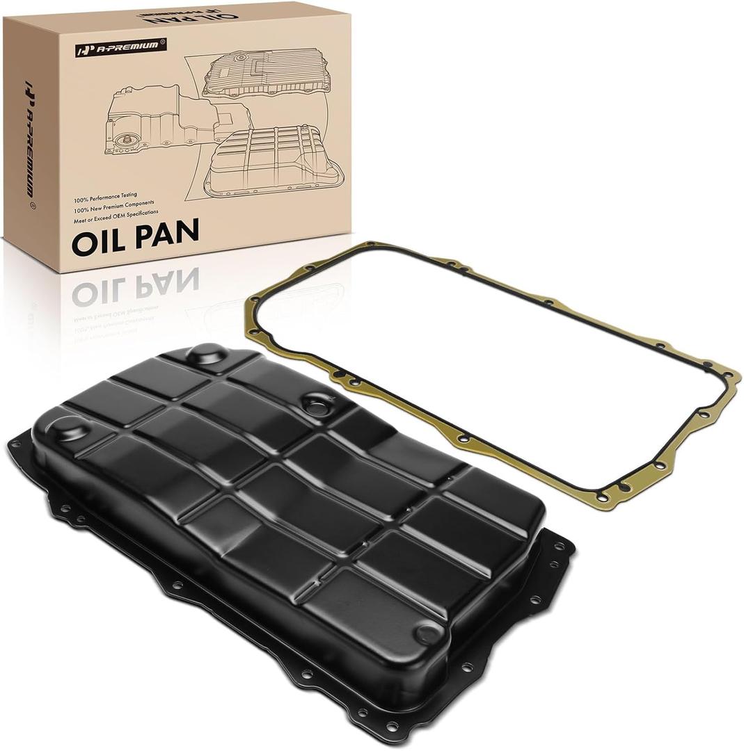 A-Premium Transmission Oil Pan with Drain Plug Compatible with Jeep Wrangler 2018-2024, Grand Wagoneer 2022, 2.0L 3.0L 3.6L 6.4L