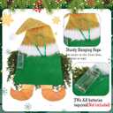 Knitgrip Christmas Lighted Wreath Gnome Xmas Gnome Door Wreath Artificial Santa Xmas Hanging Sign for Door Window Wall Decorations Farmhouse Christmas Home Decor(Gold)