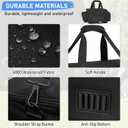 Disc Golf Storage Bag Durable Large Capacity with Dividers and Multi Side Pockets, Black