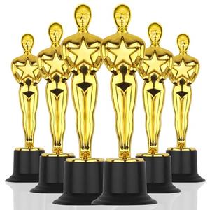 WINKIO Gold Award Trophies，6” Gold Award Statues, Pack of 6 Mini Trophies, Plastic Trophy Award for Competition,Events, Sports, Party Decorations,Award Ceremony and Appreciation Gift