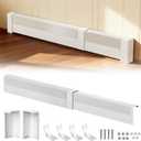 3FT-6FT Baseboard Heater Cover, Galvanized Steel Decorative Baseboard Heater Covers with Left and Right End Covers, Easy Slip-On Baseboard Covers for Hydronic Home Heating Systems, White