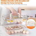 MesRosa 2 Pack Deviled Egg Containers with Lid and Handle, Durable Clear Plastic Deviled Egg Carrier Storage 48 Eggs, Stackable Egg Holder for Fridge, Portable Tray Platter for Party & Picnics-White