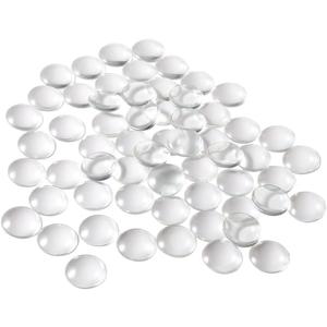 HAUTOCO 60 Pieces Glass Dome Cabochons Clear Round Cabochons Tiles, Non-calibrated Round 1 inch/25mm for Cameo Pendants Photo Jewelry Necklaces