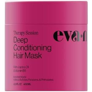 Eva NYC Therapy Session Deep Conditioning Hair Mask with Jojoba Oil + Argan Oil - Hydrate, Soften - Repair Hair Strength + Restore Damage - Sulfate Free - Warm Vanilla Scent - 13.5 fl oz