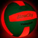 GlowCity Glow in The Dark Volleyball - Light Up Volleyballs for Kids, Teens and Adults with 2 LED Lights and Pre-Installed Batteries - Official Size and Weight