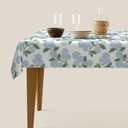Vintage Floral Tablecloth Rectangle 60 x 120 Inch, Blue Green Hydrangea Flower Decor Tablecloths Tablecloths Polyester Seasonal Table Cloth for Parties Kitchen Dining Indoor Outdoor