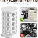 Soleebee Coffee Pod Carousel Holder Coffee Capsule Storage Organizer Compatible with 40 Keurig K-Cup Pods, Home or Office Kitchen Counter Organizer (White)