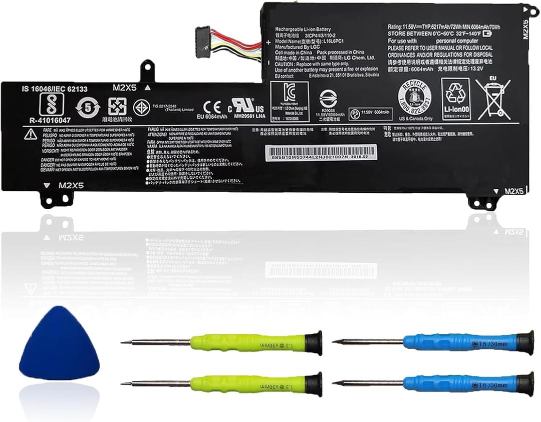 L16L6PC1 L16M6PC1 Laptop Battery Compatible with Lenovo Yoga 720-15IKB Series Notebook L16M6PC1 L16C6PC1 5B10M53745 5B10M53743 5B10M53744 11.58V 72Wh 6217mAh