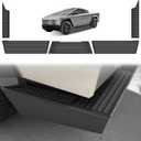 BestEvMod Metal Rear Bumper Tailgate Protector Cover Fit for Tesla Cybertruck 2025 2024 Accessories Truck Bed Tailgate Step Truck Sill Molding Cap Protective Trim Stainless Steel (Matte Black)