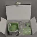 SUSTEAS Rotary Cheese Grater with Handle,Vegetable Slicer with 6 Interchangeable Blades, Reinforced Suction,Easy to Clean,Kitchen Chopper for Crushed Ice,Fruits and Nuts with Blade Storage Case,Green