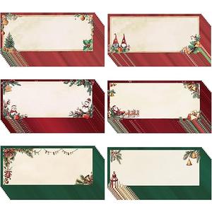 60Pcs Christmas Envelopes 10 Size Holiday Xmas Self Adhesive Envelopes Winter Snowflake Envelope for Greeting Cards Invitations Letter Mailing Business Birthday Party Gift Supplies 4.13 x 9.53 Inch