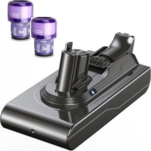 Morpilot 25.2V 7000mAh Upgrade Replacement Battery for V11, Compatible with V11 V15 SV15 SV16 SV22 970425-01 Vacuum Cleaner, Includes 2 Filters