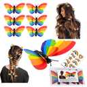 6 Pieces Gay Pride Day Rainbow Butterfly Hair Clip.Holiday Hair Accessories for Girls Women Wedding Birthday Gifts.LGBT Women Girls Party Parades Celebrations Festival Decorations