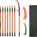 VEVOR Manual Pole Saw, 7.3-27 ft Extendable Tree Pruner, Sharp Steel Blade High Branches Trimming, Manual Branch Trimmer with Lightweight 8 Fiberglass Handles, for Pruning Palms and Shrubs