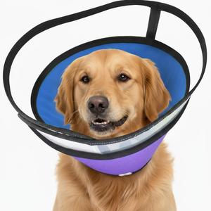 Dog Cone Collar for Dogs - Soft Padded Transparent Recovery Collar - Breathable Anti-Lick for Surgery & Spay - Fits German Shepherd, Lab, Golden Retriever (L - Neck Girth:14" - 18")