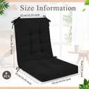 Juexica 4 Sets Outdoor Patio Chair Cushions Seat High Back Tufted Pillow Replacement Rocking Chair Cushions Pads for Patio Summer Seasonal Indoor Home Office(Black), 17 x 17 Inch