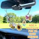 Cat Rearview Car Mirror Charm Chain Accessorie,Gold Rearview Charms,Cars Rear View Hanging Pendant Ornament,Cat Gifts for Women Men Mom Cats Love Cute Car Interior Decor Auto Decorations