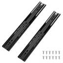 Probrico 5 Pairs 22 Inch Soft Close Drawer Slides, Ball Bearing Full Extension Dresser Slides, Side Mount Heavy Duty Black Drawer Slides Glides