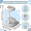 Baby Bath Stand with Built-in Seat - Duck Design - Anti-Slip Base - Baby Shower Stand for Sitting or Standing (Gray)
