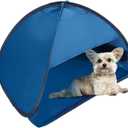 Beach Sun Shelters Pop Up Beach Tent, 1 PCS Portable Sun Shelter Tent for Anti-UV Windproof Camping Picnic Tent Small Dogs Cats and Other Small Pets, Blue (Medium, Blue-painted silver)