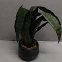 Ollain Artificial Snake Plant with Potted 23.6" Fake Plastic Sansevieria Faux Plants in Pot for Outdoor Window Box Verandah Planter Indoor Outside Home Garde Office Room Gardening Decoration (Green)