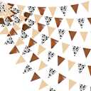 32Ft Cow Party Decorations Western Cowboy Triangle Flag Fabric Banner Pennant Garland Streamer for Western Cowgirls Cowboys Birthday Baby Shower Derby Day Festival Farm Cow Wild Party Decor Supplies