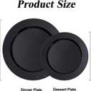 BESTSTAR 200PCS Black Plastic Plates Set, 100 10.25 inch Dinner Plates and 100 7.5 inch Dessert Plates, Premium Disposable Plates for Party, Wedding