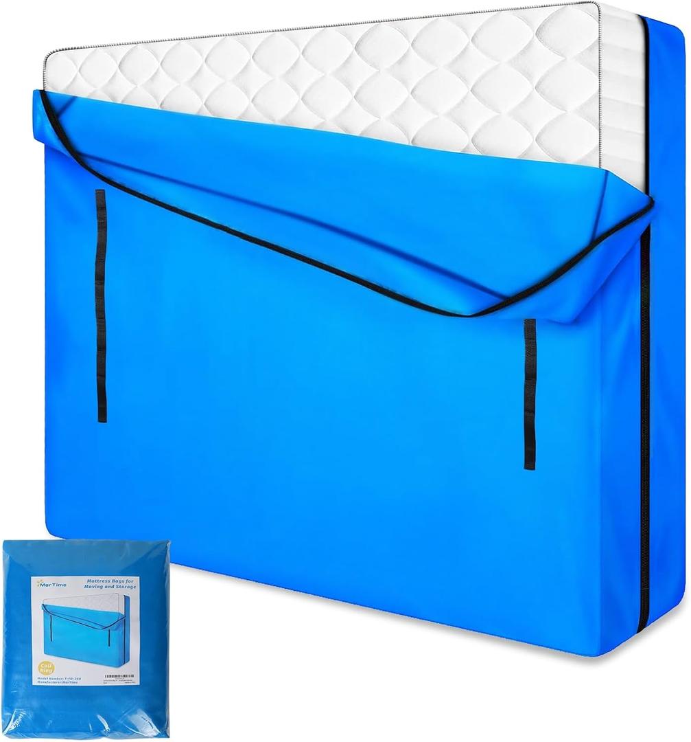 MorTime Mattress Bags for Moving and Storage, Zippered Mattress Storage Bag with 8 Strong Carrying Handles, Reusable Mattress Protector Cover Moving Supplies (Cali King)