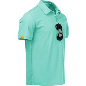 ZITY Mens Polo Shirt Short Sleeve Sports Tactical T-Shirt Athletic Golf Polos Daily Casual Stylish Collared Shirts for Men (XX-Large)