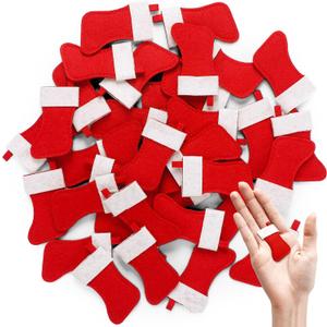 48 Pcs Mini Christmas Stockings Set for Craft Red Felt Tiny Christmas Stockings Party Supplies DIY Project Gift Tags Ornaments Fun Home Activities for Decorations