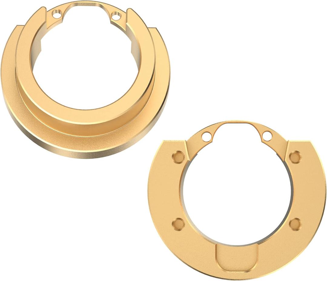 COOWOO Brass Portal Counterweight Rings, 5.7oz Weight Outer Portal Drive Housing Counterweight, Front & Rear Steering Knuckle Optional Weighting Upgrades for 1/10 TRX4 TRX6 RC Trucks -Set of 2(Golden)
