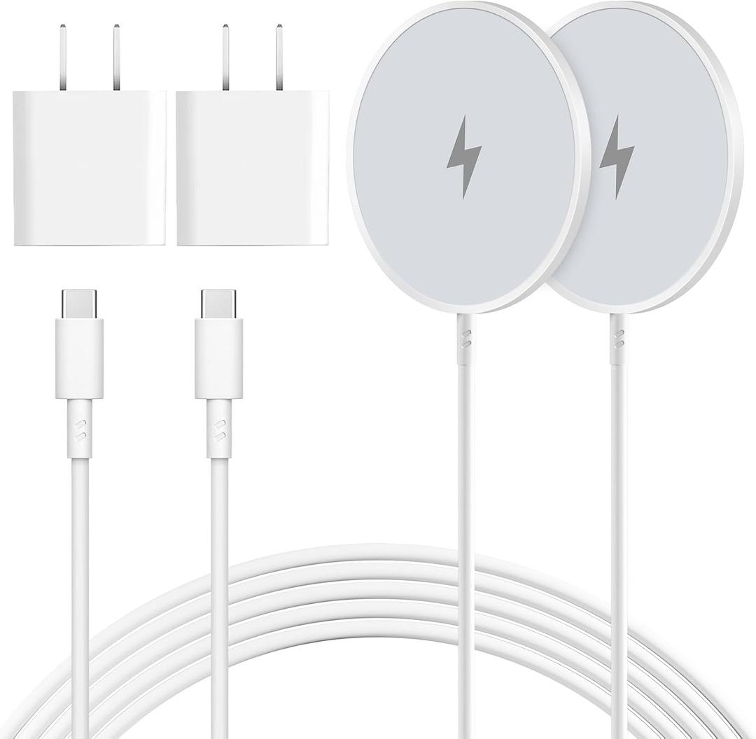 Magnetic Wireless Charger 2Pack Apple 10FT Magsafe Charger,Fast Mag-Safe Charging Wireless iPhone Charger Pad with Charging Plug for iPhone 16Pro Max/16Pro/16Plus/15Pro Max/15/14/13/12/AirPods3/Pro 2