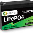 12V 7Ah(8Ah) Lithium Battery, LiFePO4 Battery, 4000+ Deep Cycle Lithium Iron Phosphate Rechargeable Batteries, Built-in BMS, Ideal for Replacing Most Backup Power, Lighting, Fish Finder, Ride on Toys