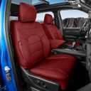 coverdream RAM Seat Covers Full Set for 2019-2026 Ram 1500 CrewCab Limited,Laramie Pickup,Rear 40/20/40 Split Backrest,Fully Covered,Waterproof Truck Leather Seat Protector(Wine Red)