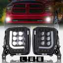 KEWISAUTO LED Fog Lights with Daytime Running Lights for 2013-2018 Dodge Ram 1500 Accessories, Plug & Play Pickup Truck Bumper Driving Fog Lamps Assembly (2PCS)