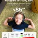 Belkin SoundForm Mini Kids Wired Headphones w/USB C to 3.5mm Dongle, Built-in Mic & Fun Stickers, 85dB Max Volume for Online Learning, Travel, Compatible w/iPhone 16, iPad, Galaxy S25, etc - Black
